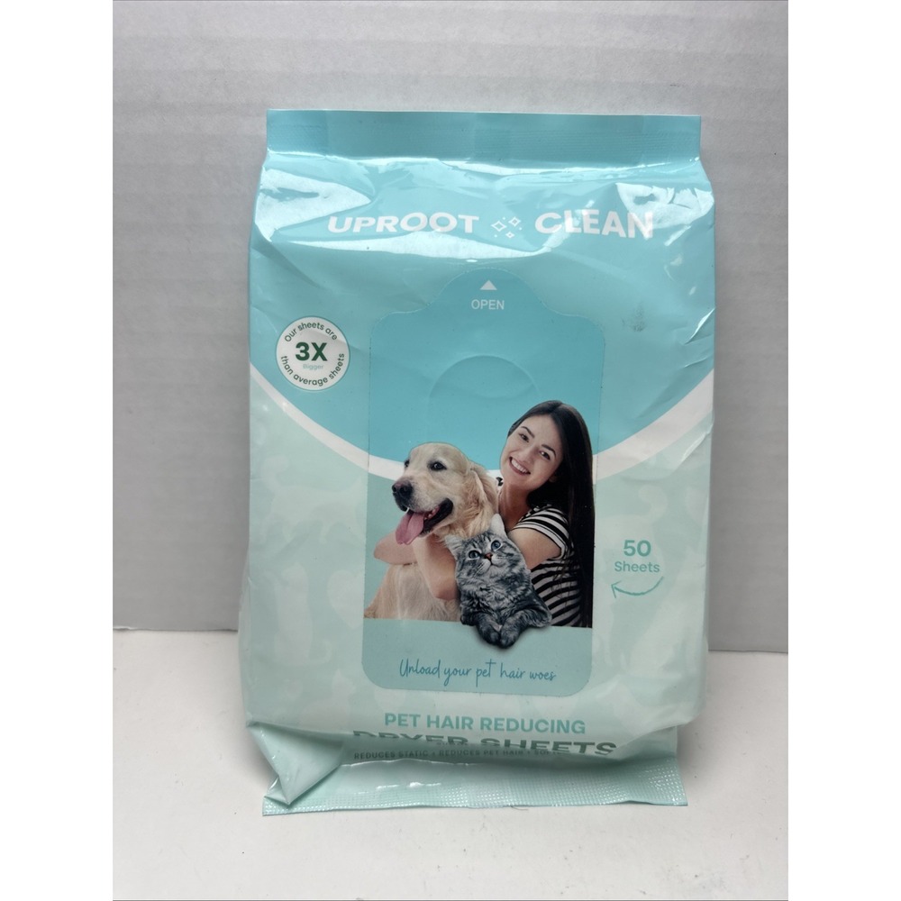 Uproot Clean Dryer Sheets Pet Hair Reducing (50 Pcs) Summer Wisteria Scent: the